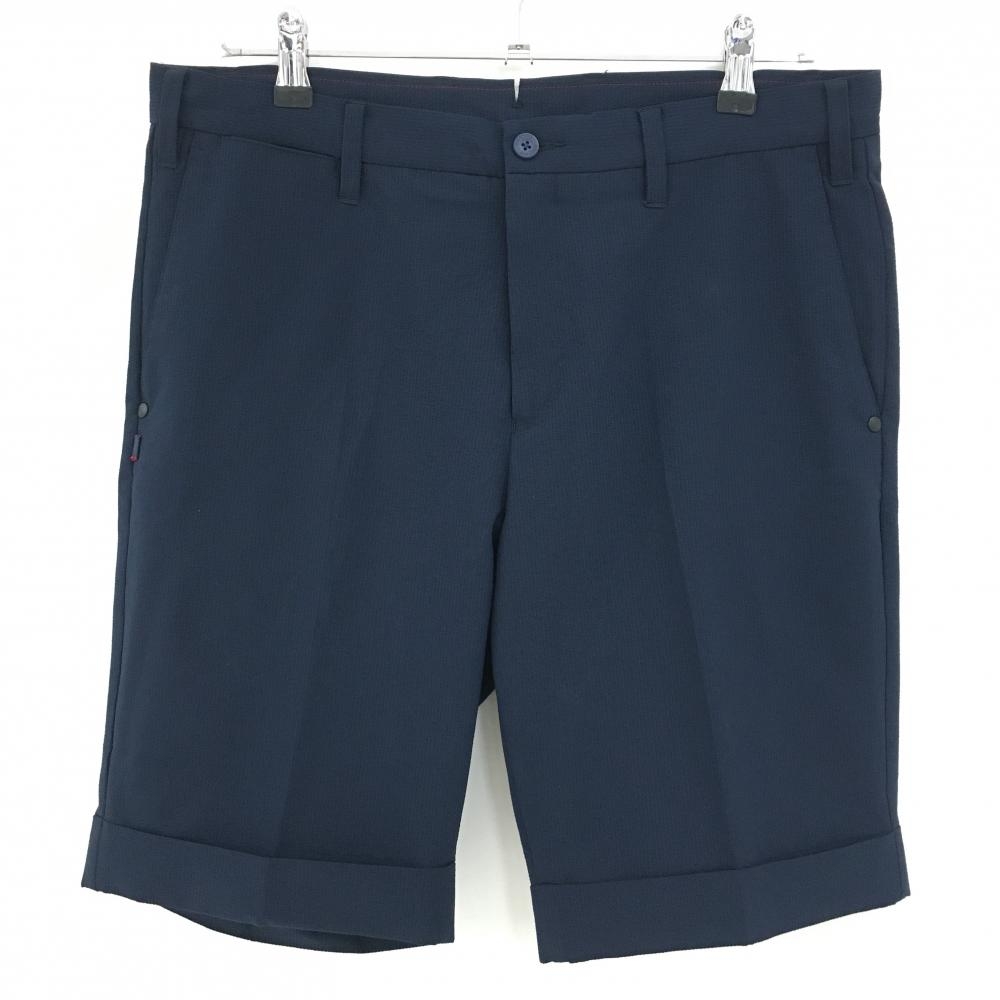 【美品】ブリーフィング ハーフパンツ ネイビー サッカー生地調 メンズ L ゴルフウェア 2024年モデル BRIEFING