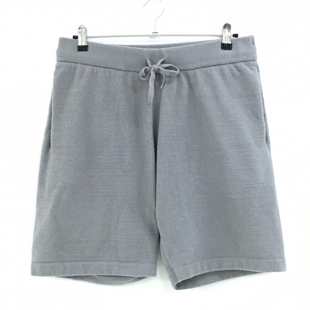 【美品】ブリーフィング ハーフパンツ グレー 起毛 ウエストゴム 後ろロゴ刺しゅう メンズ M ゴルフウェア 2024年モデル BRIEFING