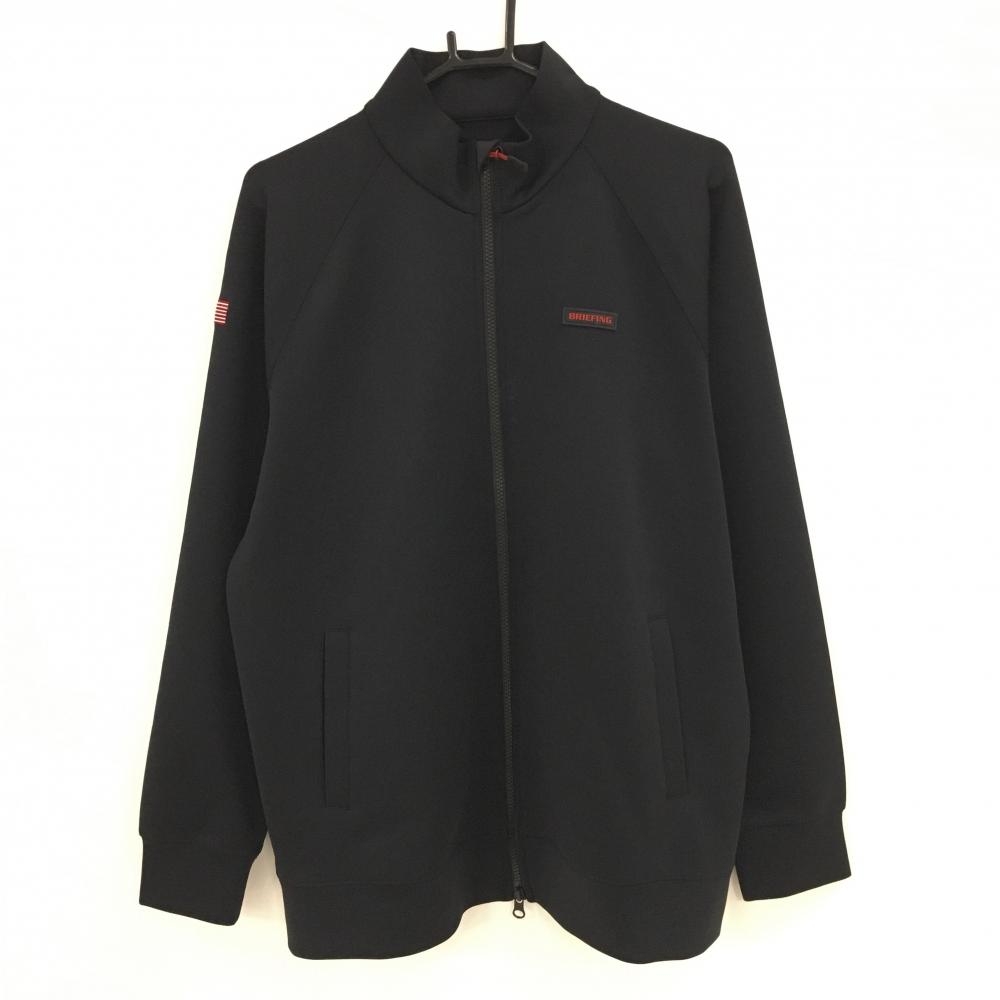 【超美品】ブリーフィング ジャケットブルゾン 黒 背面立体ロゴ ダブルジップ メンズ XL ゴルフウェア 2024年モデル BRIEFING
