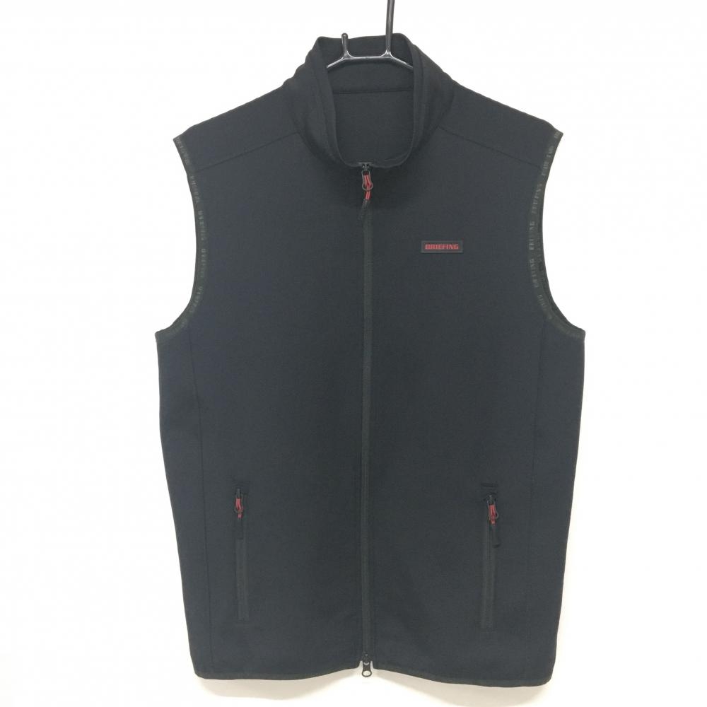 【美品】ブリーフィング アウターベスト 黒 背面立体ロゴ メンズ L ゴルフウェア BRIEFING