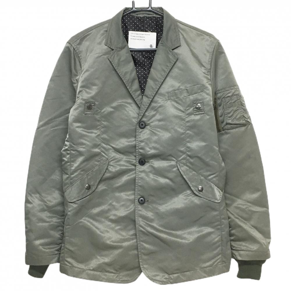 ラフアンドスウェル テーラードジャケット カーキ ナイロン100％ メンズ L ゴルフウェア rough＆swell
