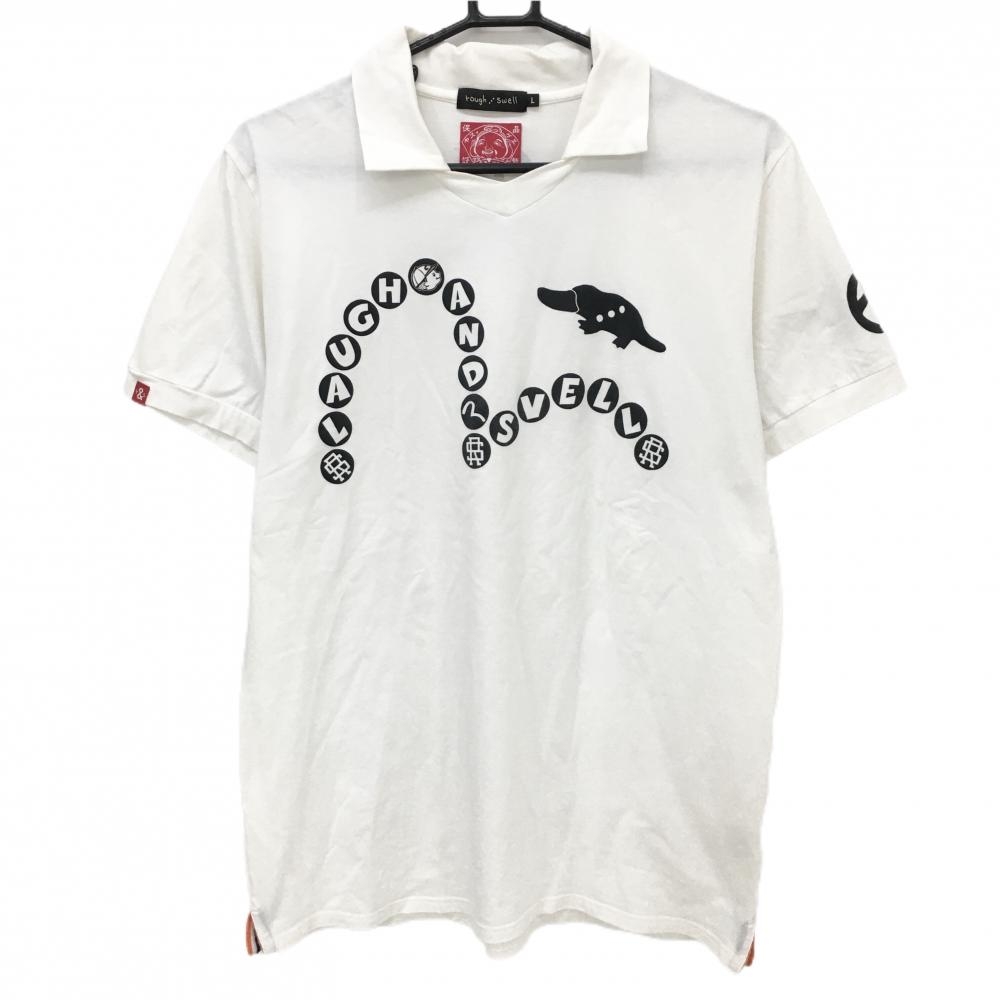 ラフアンドスウェル×エヴィス 襟付Tシャツ 白  メンズ L ゴルフウェア rough＆swell