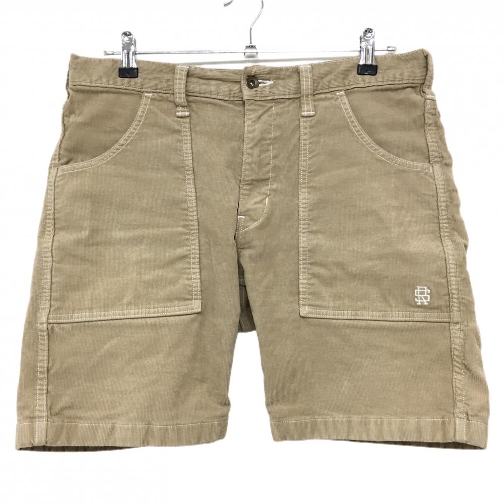 ラフアンドスウェル ハーフパンツ ベージュ コーデュロイ風 ストレッチ  メンズ L ゴルフウェア rough＆swell