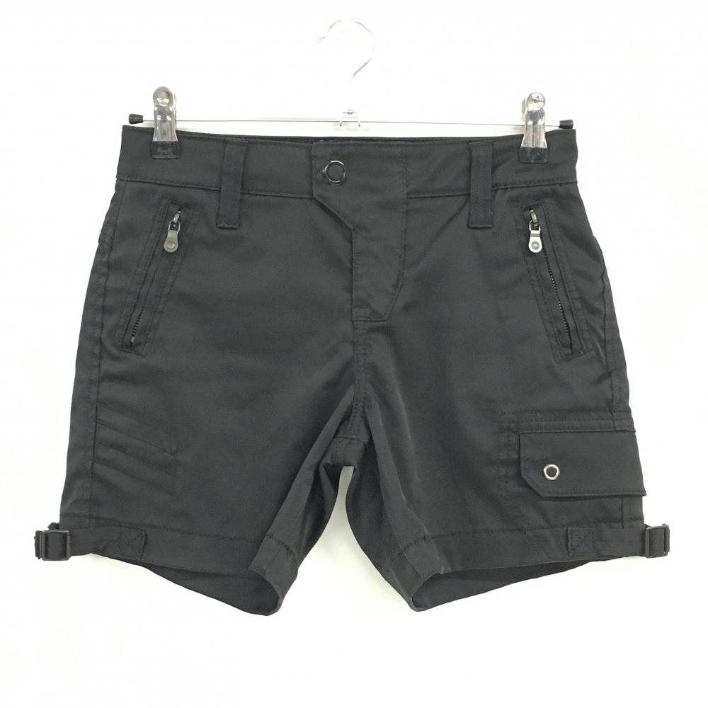 【超美品】エドウィンゴルフ ハーフパンツ 黒 ティー装着可  レディース XS ゴルフウェア EDWIN GOLF