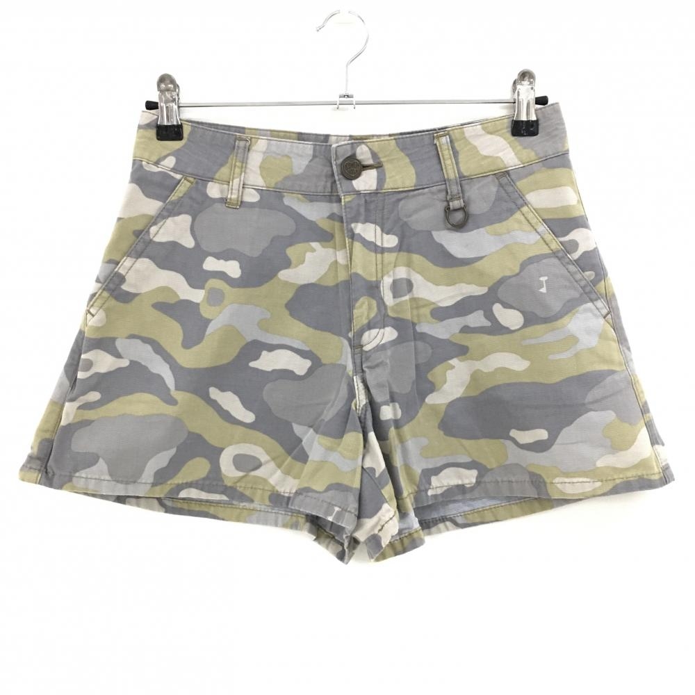 エドウィン キュロットスカート グレー×ベージュ カモフラ 迷彩  レディース M ゴルフウェア EDWIN GOLF