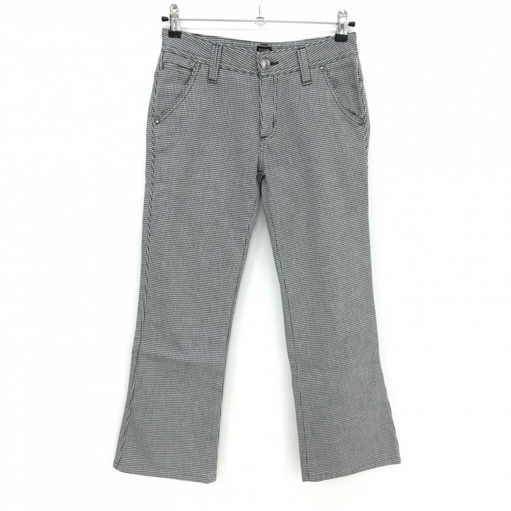 エドウィンPremiere パンツ 白×黒 千鳥格子 裏微起毛 レディース 7 ゴルフウェア EDWIN GOLF