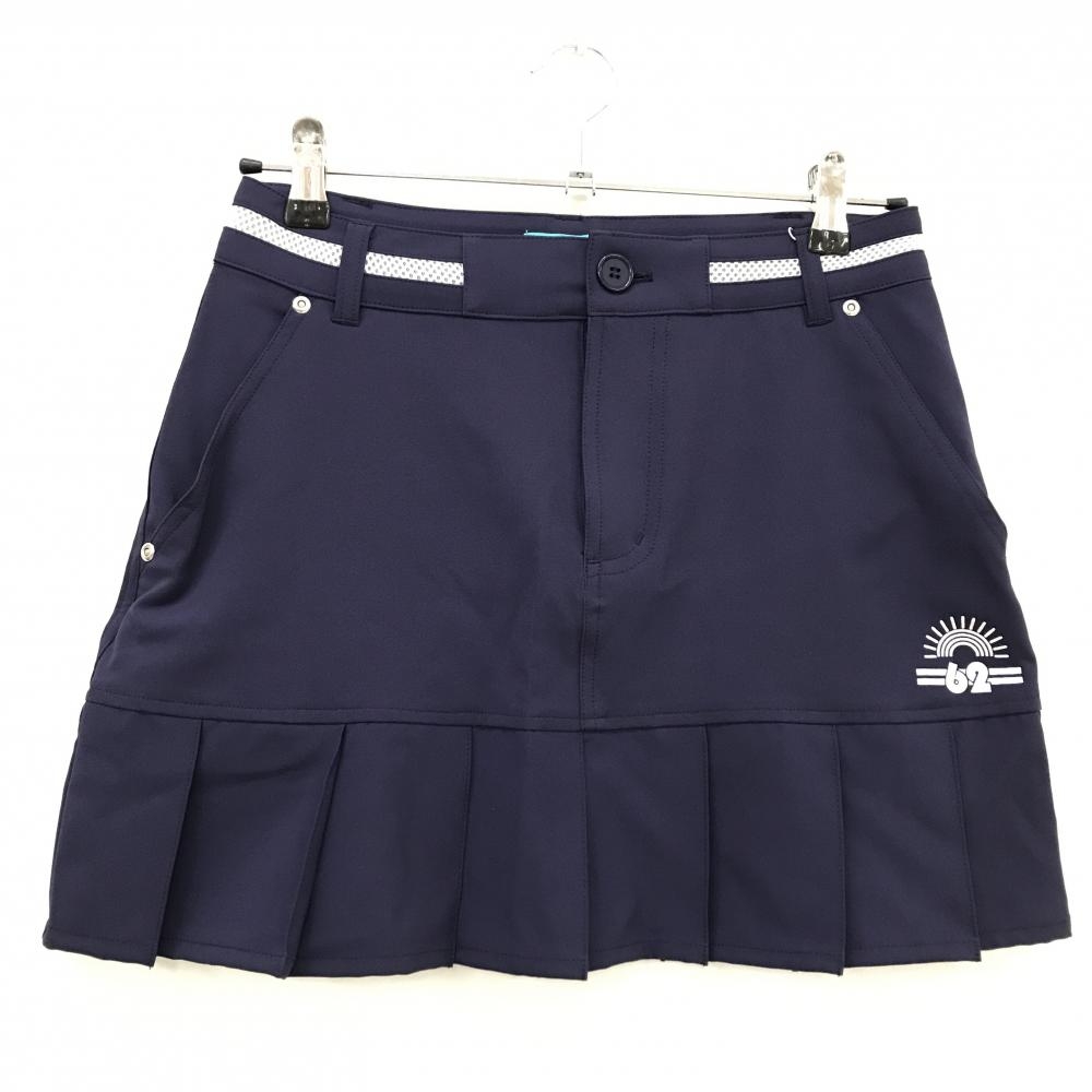 【新品】クアルトユナイテッド スカート ネイビー×白 裾プリーツ レディース M ゴルフウェア CUARTO UNITED