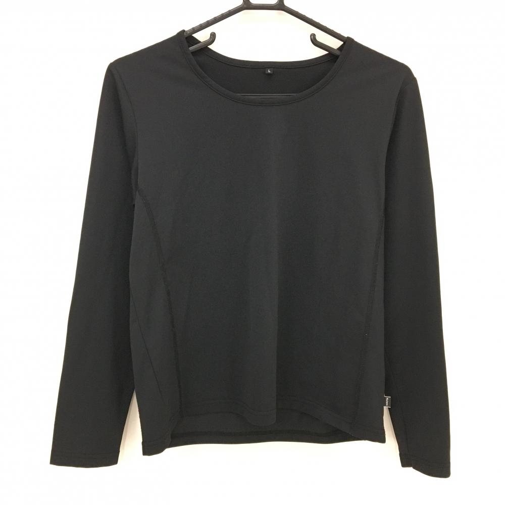 【超美品】コルウィン インナーシャツ 黒 袖ロゴプリント レディース L ゴルフウェア Kolwin