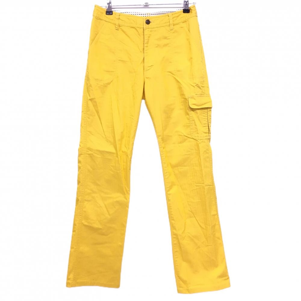 コルウィン パンツ イエロー ストライプ調地模様 レディース 11 ゴルフウェア Kolwin