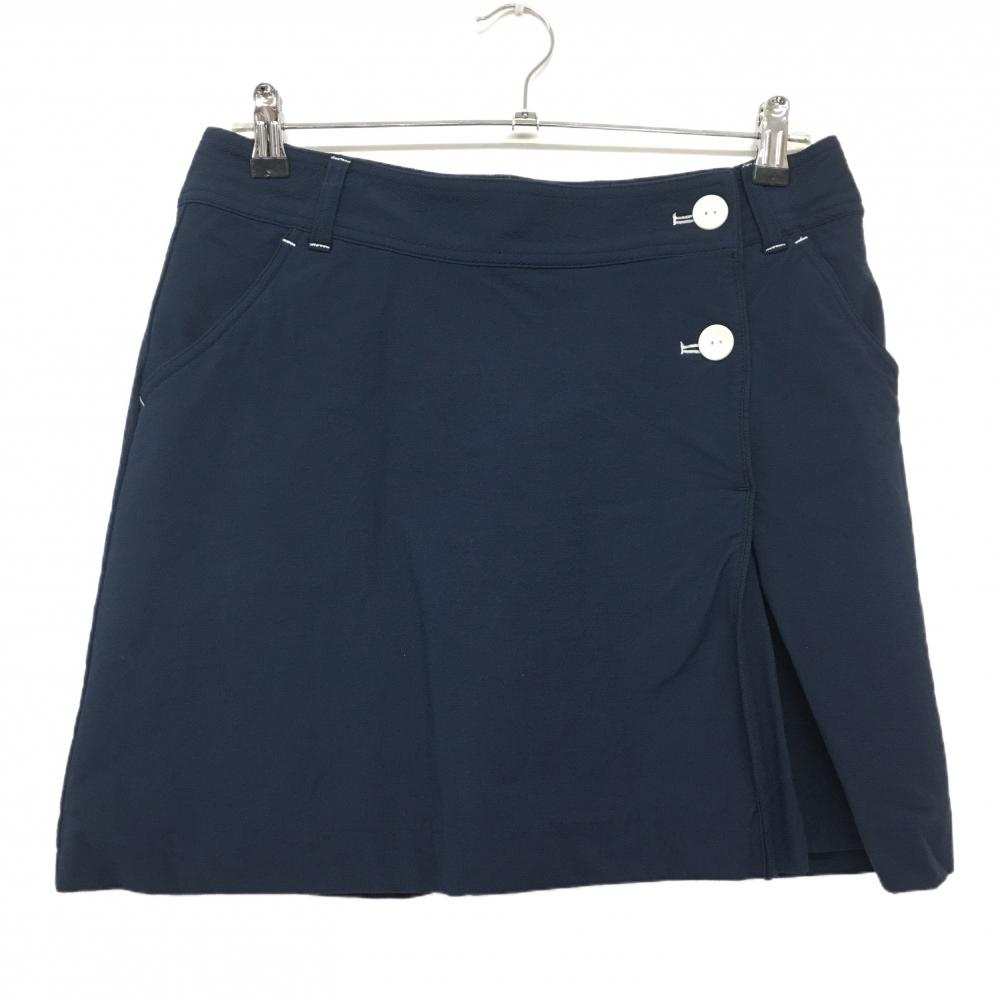 【美品】コルウィン スカート ネイビー 前ボタン 内側パンツ レディース 15 ゴルフウェア Kolwin