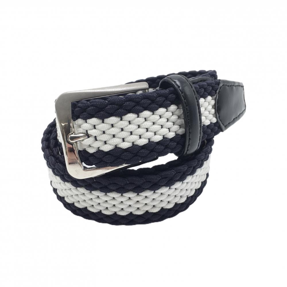 コルウィン メッシュベルト ネイビー×白 編み込み レディース  ゴルフウェア Kolwin