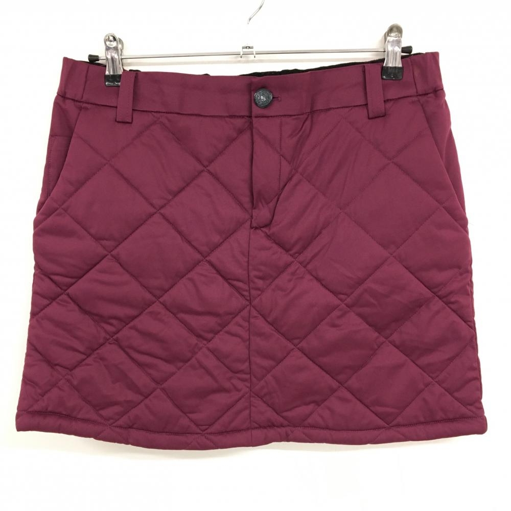 【超美品】コルウィン 中綿スカート ワインレッド キルティング バックロゴワッペン レディース LL ゴルフウェア Kolwin