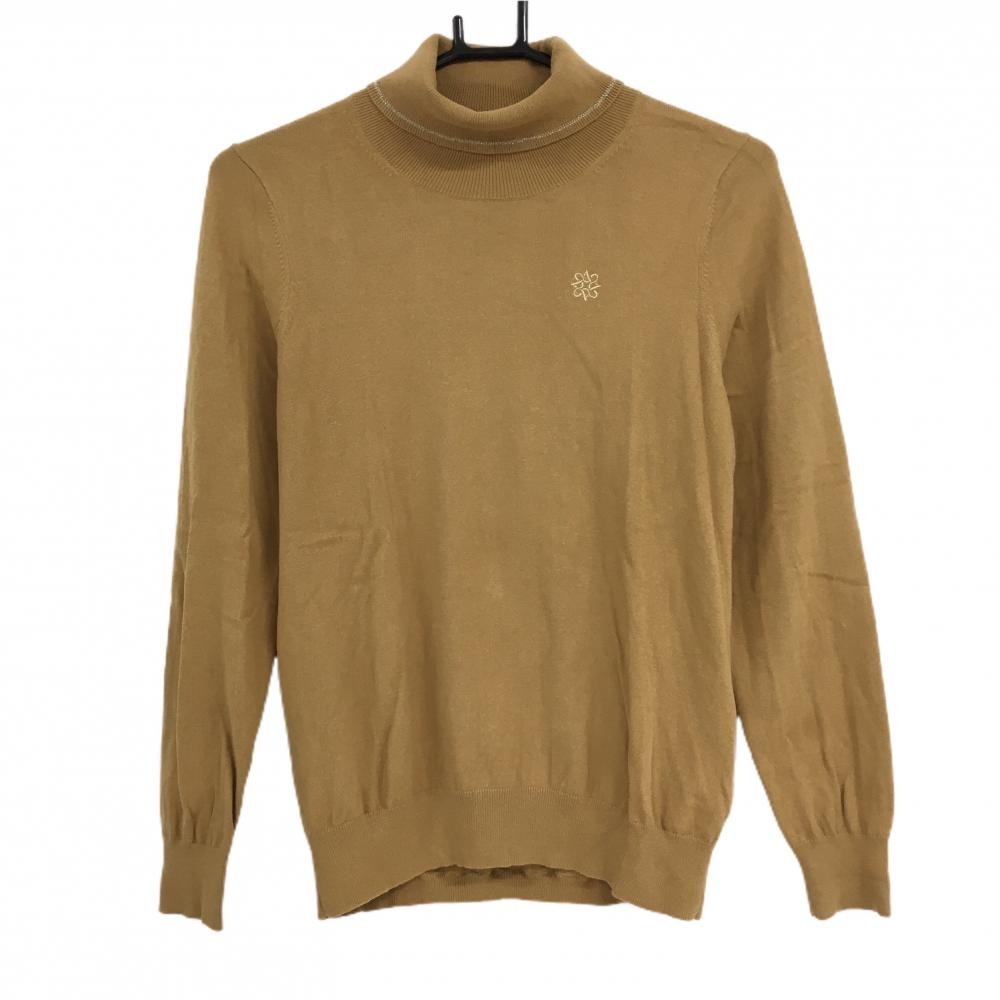 【美品】セントアンドリュース タートルネックセーター ライトブラウン コットン混 レディース S ゴルフウェア 2023年モデル St ANDREWS