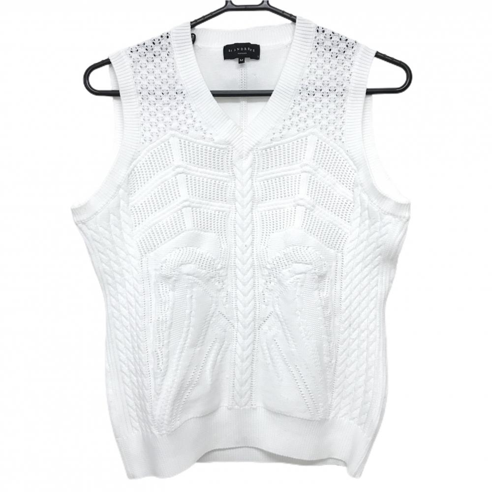 セントアンドリュース ニットベスト 白 透かし編み レディース M ゴルフウェア St ANDREWS