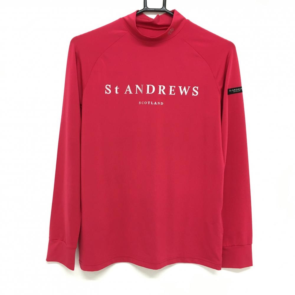 【超美品】セントアンドリュース インナーシャツ ピンク×シルバー フロントロゴ レディース L ゴルフウェア 2022年モデル St ANDREWS