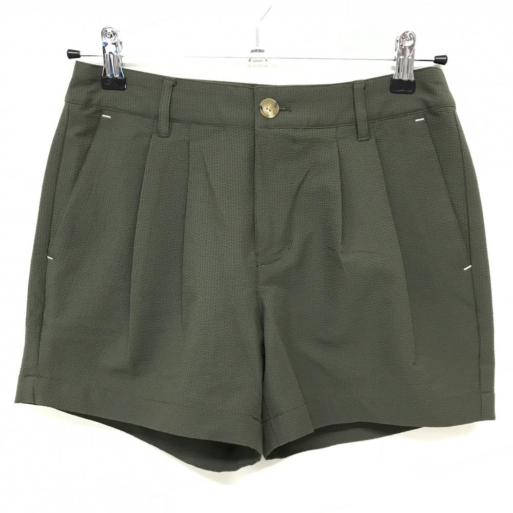 【超美品】セントアンドリュース ショートパンツ カーキ ストレッチ サッカー調生地  レディース S ゴルフウェア St ANDREWS