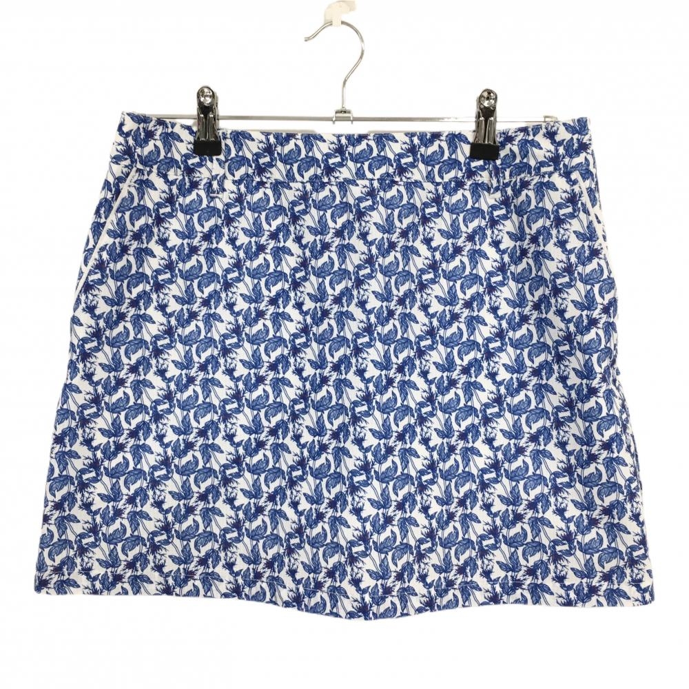 【美品】セントアンドリュース スカート ブルー×白 総柄 内側インナーパンツ レディース L ゴルフウェア St ANDREWS