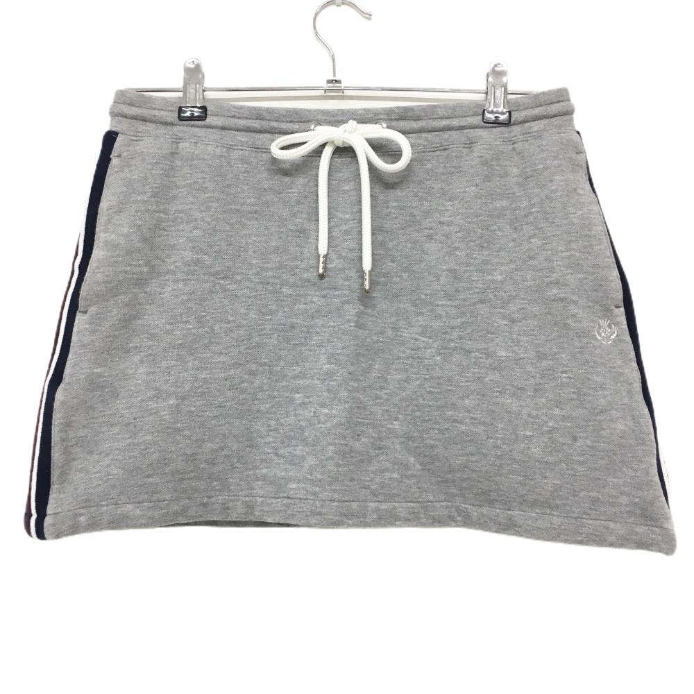 セントアンドリュース スカート グレー×ネイビー サイドライン ウエスト調整紐 レディース L ゴルフウェア St ANDREWS