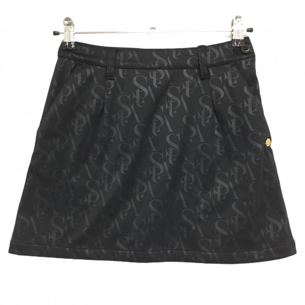 【美品】セントアンドリュース スカート 黒 ロゴ総柄  レディース S ゴルフウェア St ANDREWS