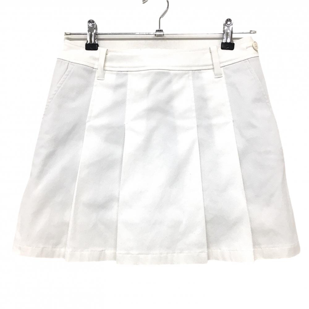 【美品】セントアンドリュース スカート 白 前面プリーツ レディース S ゴルフウェア St ANDREWS