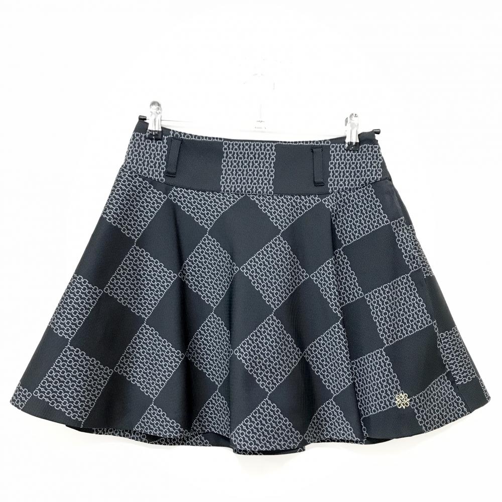 【超美品】セントアンドリュース スカート ダークグレー×ライトグレー 総柄 裏地付 レディース S ゴルフウェア St ANDREWS