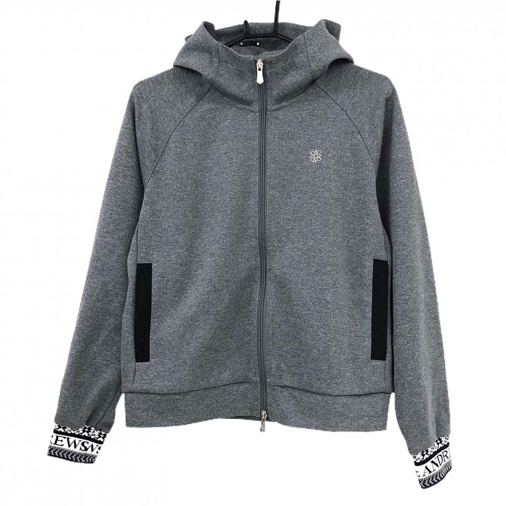 【超美品】セントアンドリュース ジップパーカー 杢グレー 袖口ロゴ  レディース M ゴルフウェア St ANDREWS