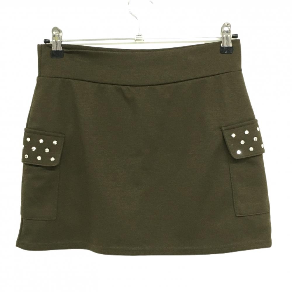 デルソル スカート カーキ ウエストゴム 内側インナーパンツ レディース M ゴルフウェア DELSOL