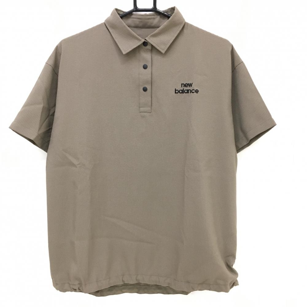 【超美品】ニューバランスゴルフ 半袖ポロシャツ ブラウン サッカー生地  レディース 3(XL) ゴルフウェア 2025年モデル New Balance