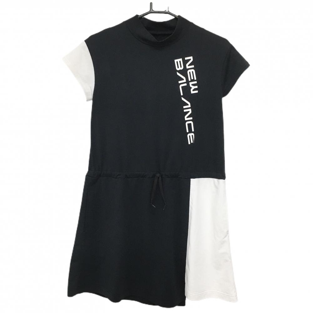 ニューバランスゴルフ 半袖ハイネックワンピース 黒×白 胸ロゴプリント  レディース 0(S) ゴルフウェア New Balance