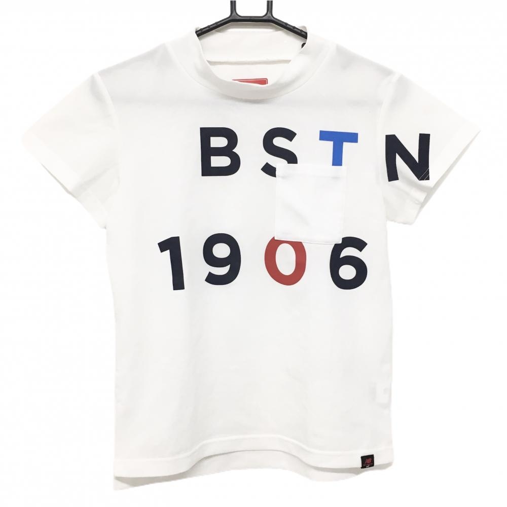 ニューバランスゴルフ 半袖ハイネックシャツ 白 胸ポケット レディース 1(M) ゴルフウェア New Balance