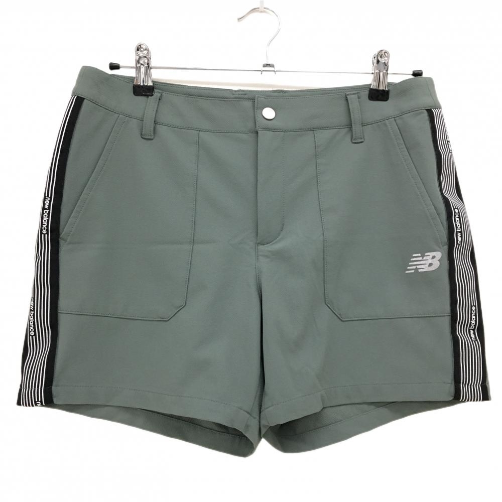 【超美品】ニューバランスゴルフ ショートパンツ グレーグリーン　黒×白  レディース 3 ゴルフウェア 2025年モデル New Balance