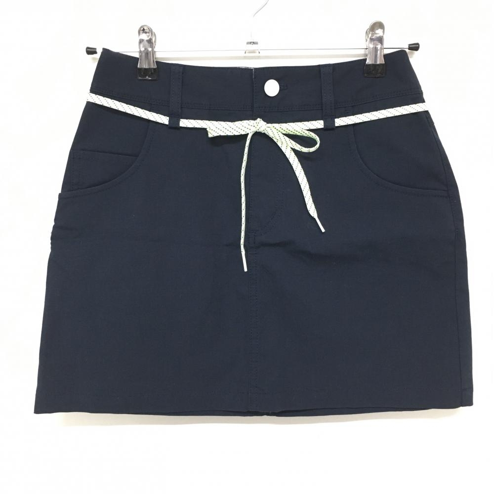 【美品】ニューバランスゴルフ スカート ネイビー シンプル 紐ベルト ストレッチ レディース 00(XS) ゴルフウェア New Balance