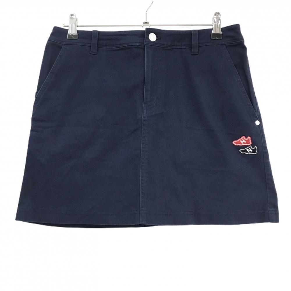 ニューバランスゴルフ スカート ネイビー バック刺しゅう スニーカーワッペン  レディース 2(L) ゴルフウェア New Balance