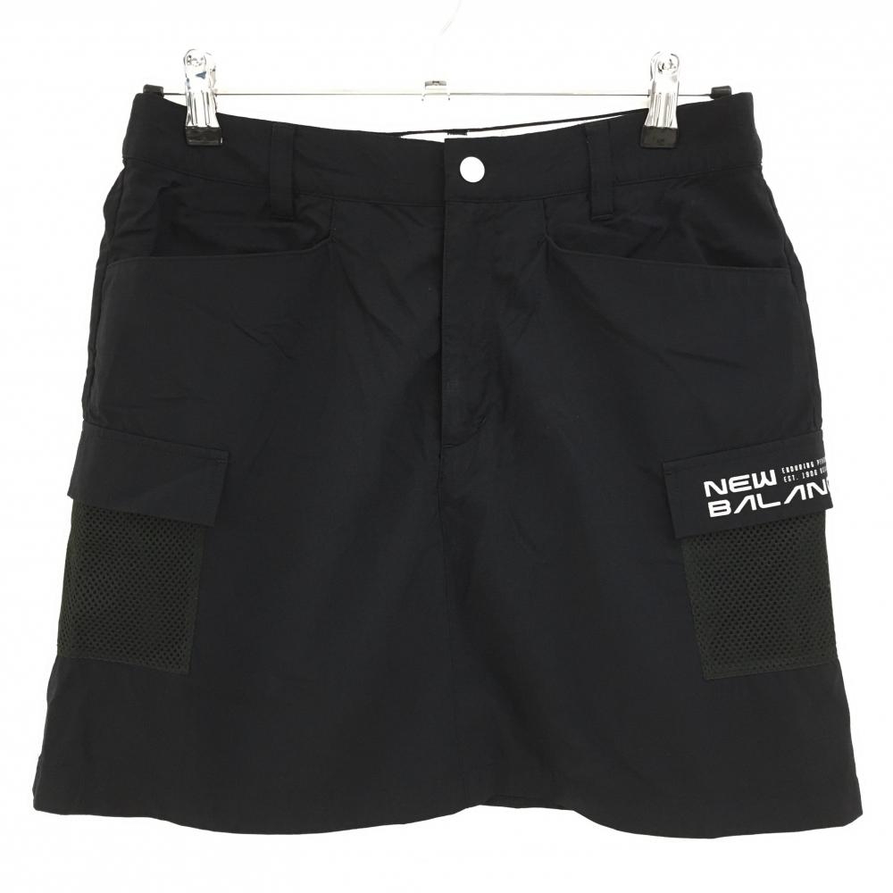 ニューバランスゴルフ スカート 黒 格子織生地 メッシュポケット レディース 1(M) ゴルフウェア New Balance