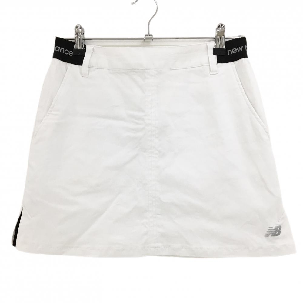 【美品】ニューバランスゴルフ スカート 白×黒 ウエストサイドゴムロゴ レディース 1(M) ゴルフウェア 2023年モデル New Balance
