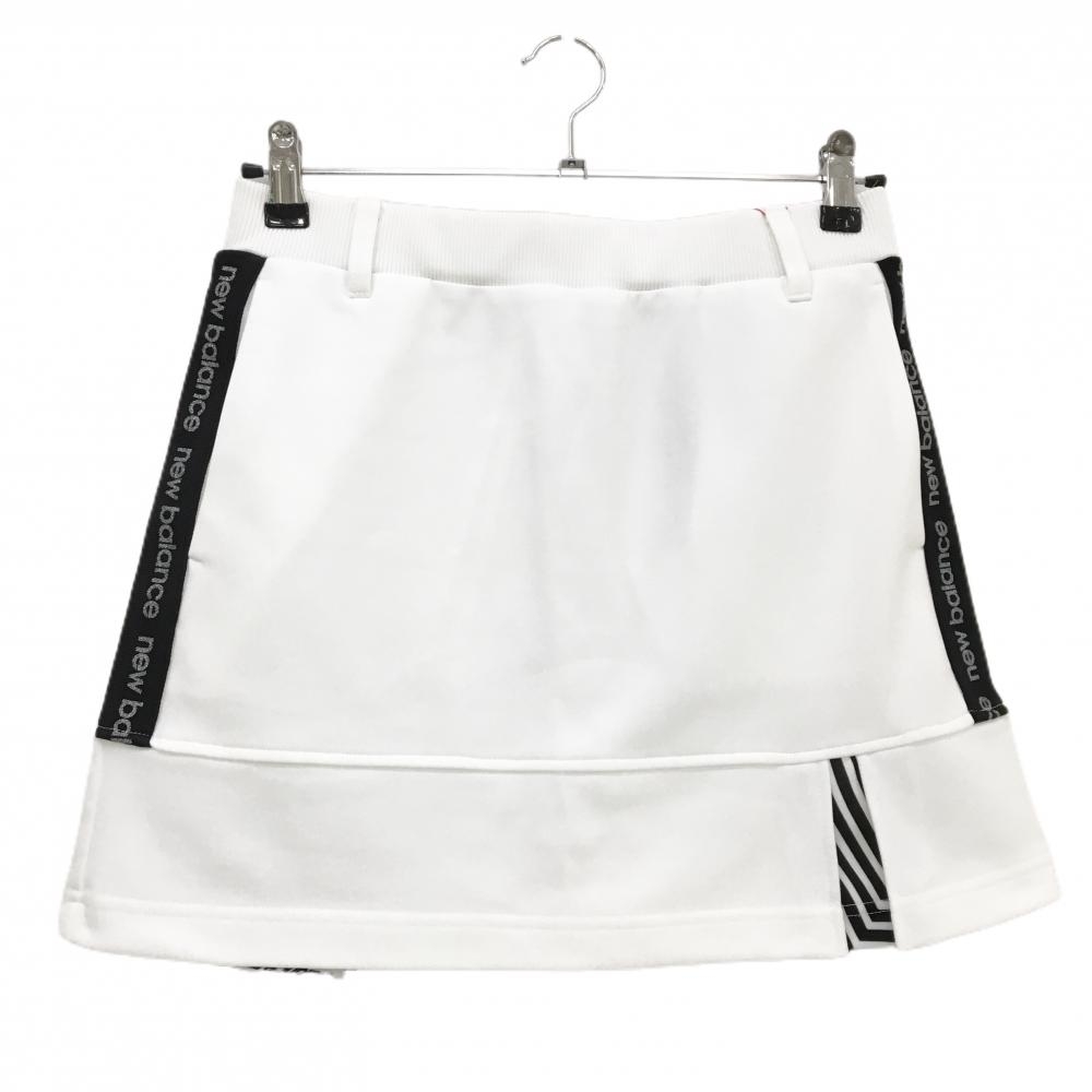 【新品】ニューバランスゴルフ スカート 白×黒 ウエストゴム サイドロゴライン レディース 1(M) ゴルフウェア 2023年モデル New Balance