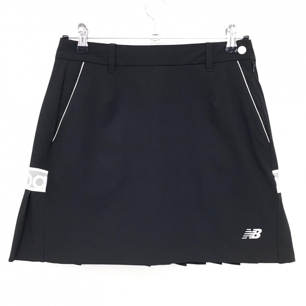 【美品】ニューバランスゴルフ スカート 黒×白 背面ロゴ・裾プリーツ  レディース 1(M) ゴルフウェア 2023年モデル New Balance