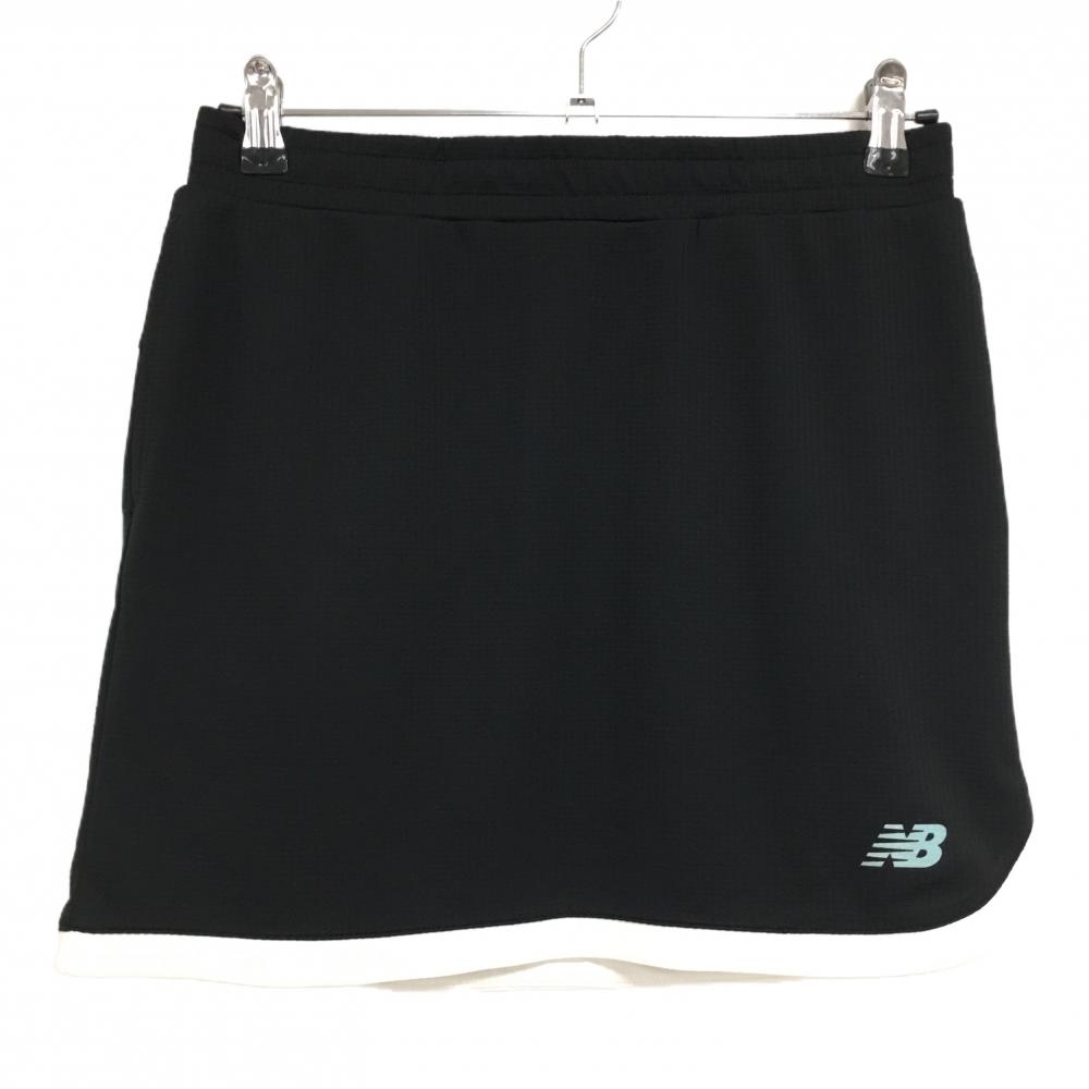 【超美品】ニューバランスゴルフ スカート 黒×白 ウエストゴム  レディース 2(L) ゴルフウェア 2023年モデル New Balance