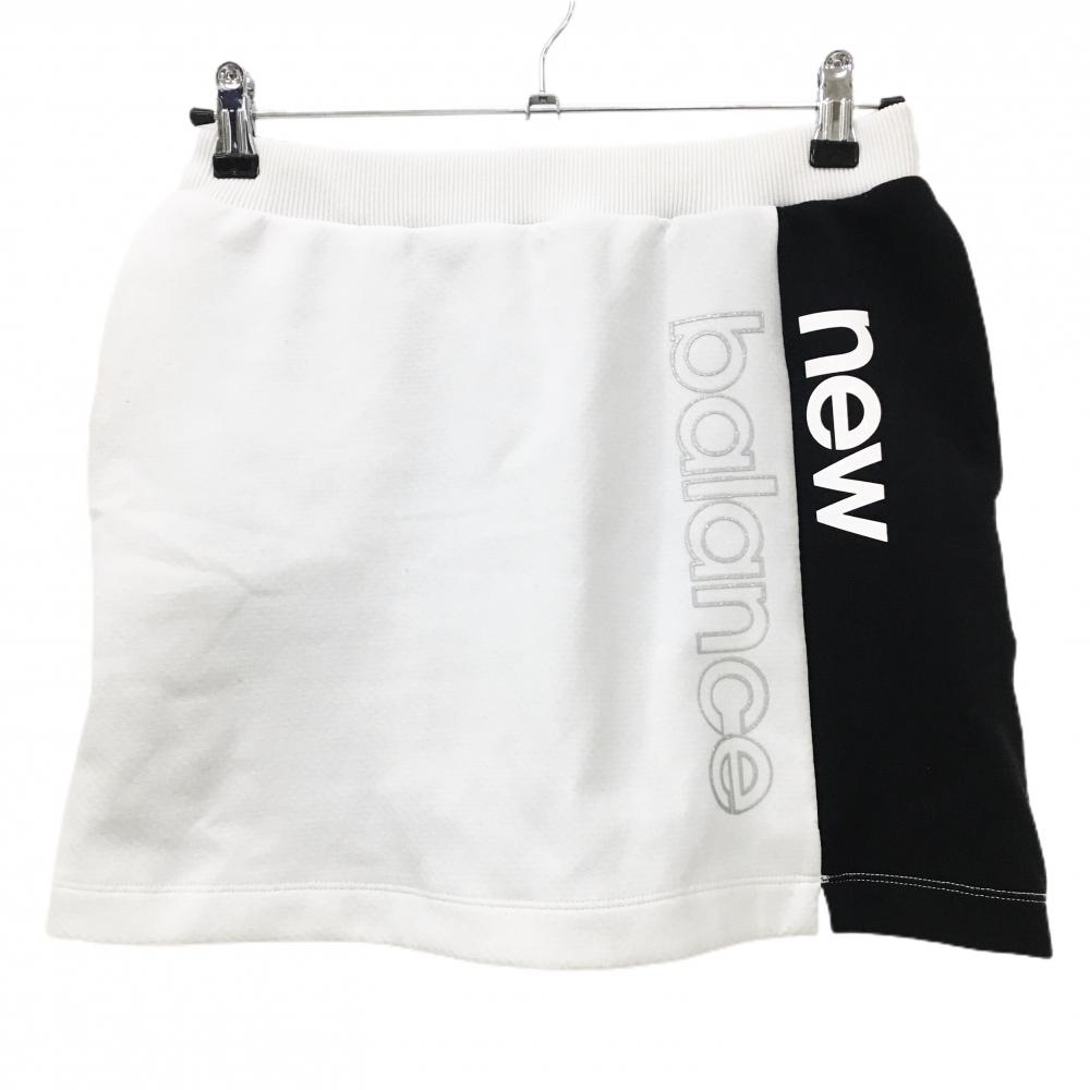ニューバランスゴルフ スカート 白×黒 ウエストゴム ビッグロゴ 内側インナーパンツ レディース 1(M) ゴルフウェア New Balance