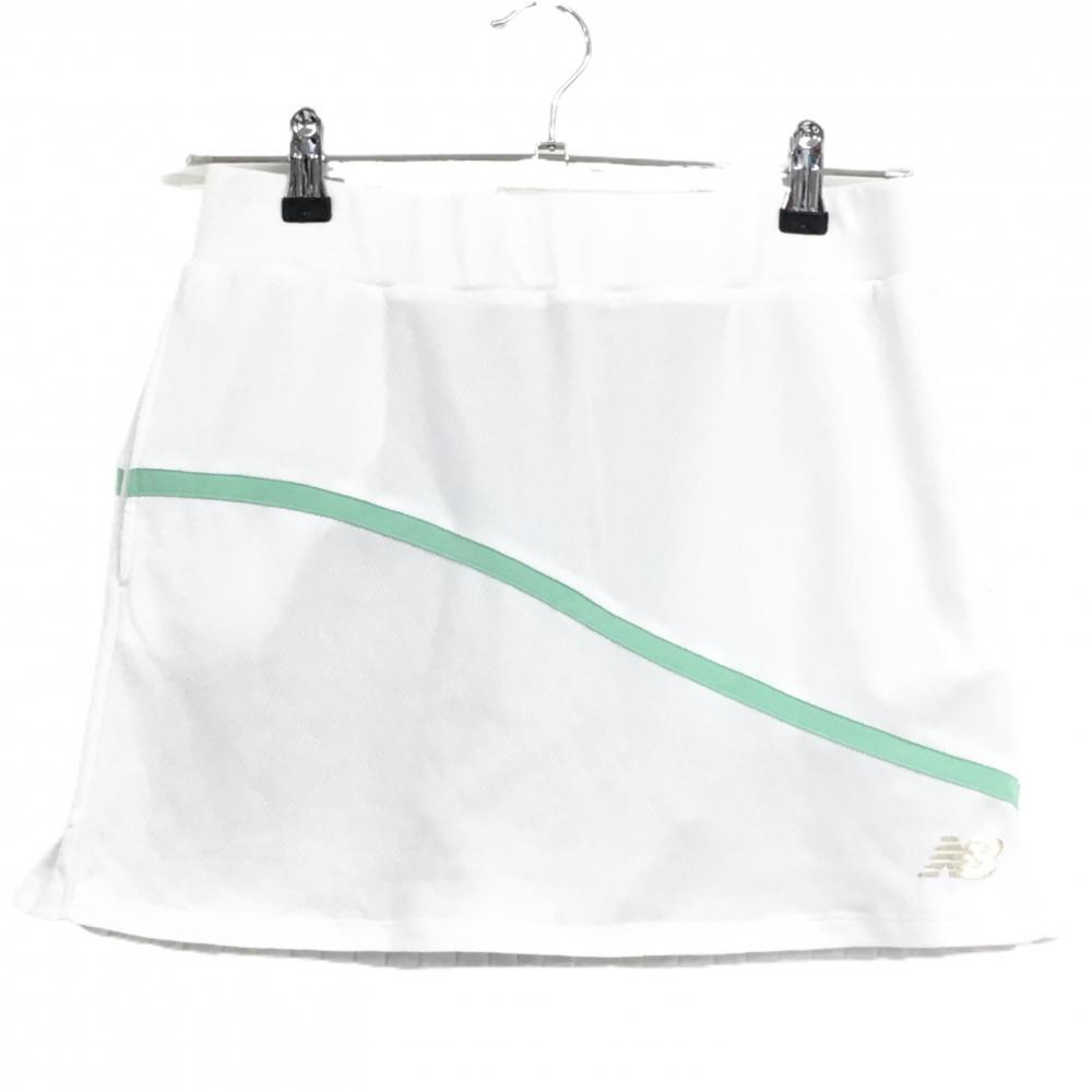 【美品】ニューバランスゴルフ スカート 白 総柄地模様 内側インナーパンツ   レディース 1(M) ゴルフウェア 2024年モデル New Balance