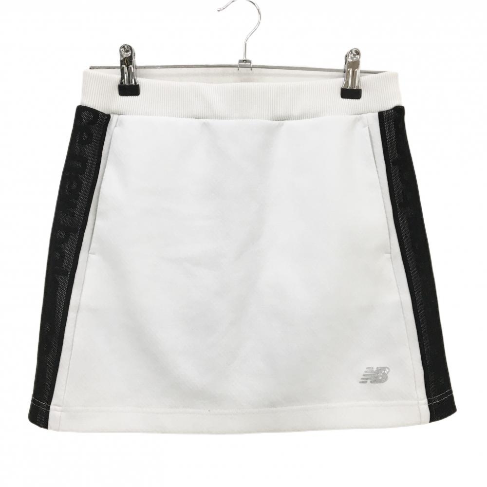 ニューバランスゴルフ スカート 白×黒 サイドロゴライン 内側インナーパンツ レディース 1(M) ゴルフウェア New Balance