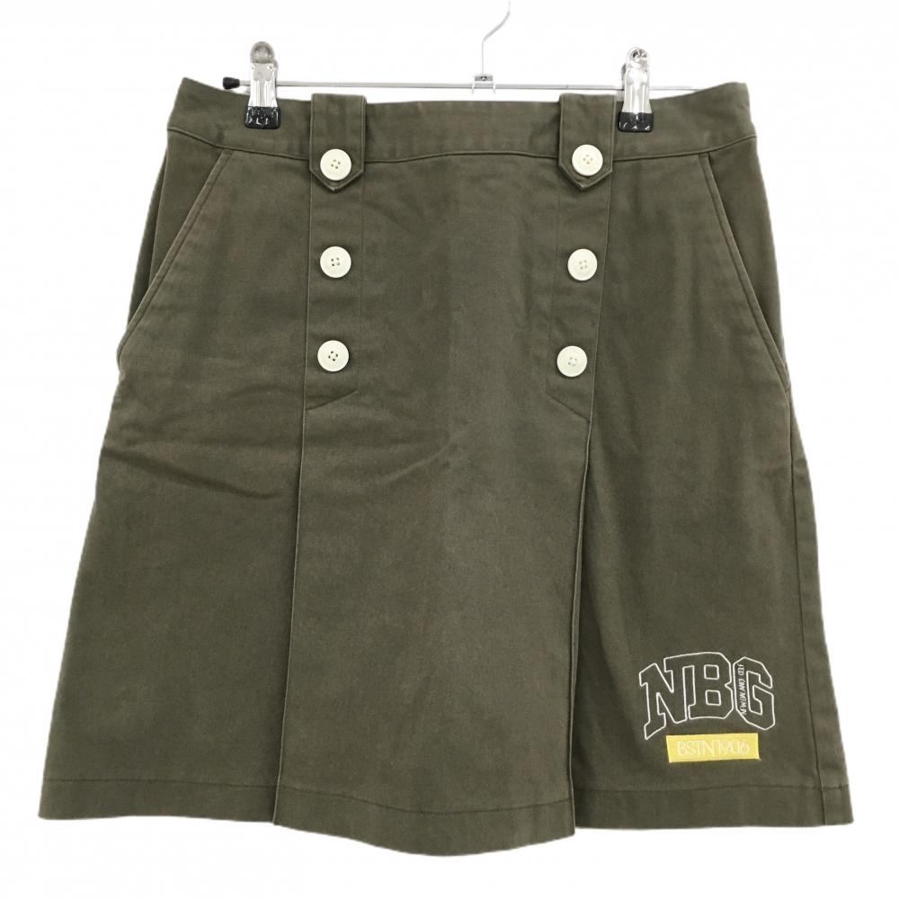 ニューバランスゴルフ スカート カーキ ボタン 裾ロゴ ストレッチ レディース 2(L) ゴルフウェア New Balance