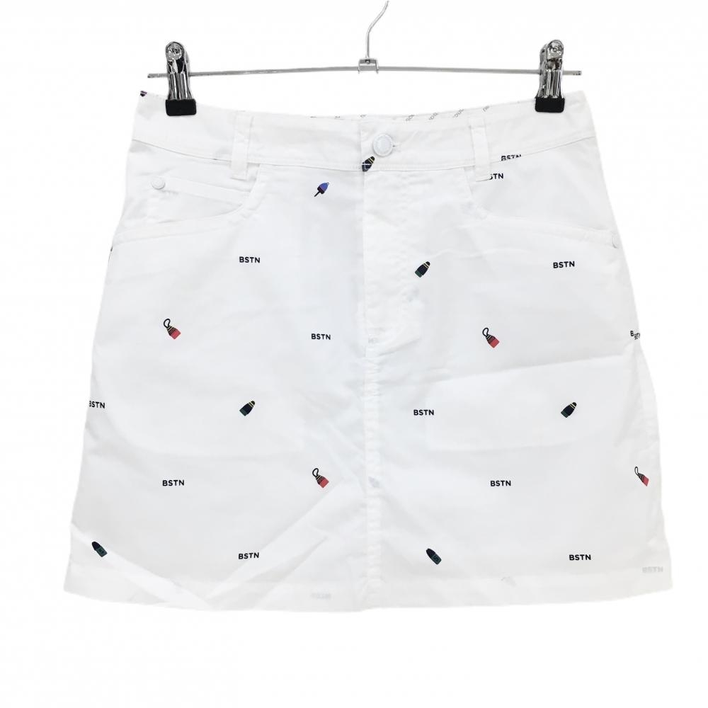 ニューバランスゴルフ スカート 白×ネイビー 総柄 裏地付  レディース 1(M) ゴルフウェア New Balance