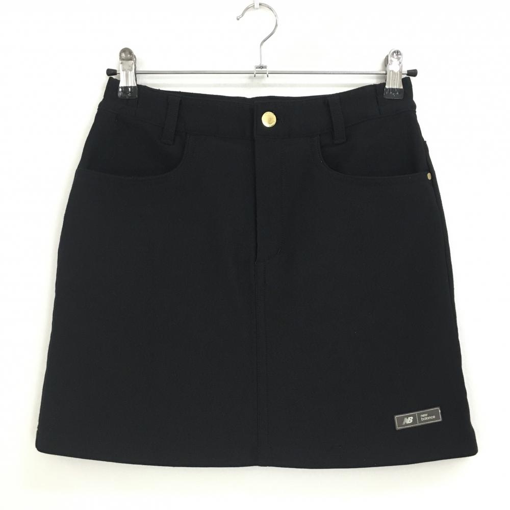 ニューバランスゴルフ ストレッチスカート 黒 シャンパンゴールドロゴ レディース 0(S) ゴルフウェア New Balance