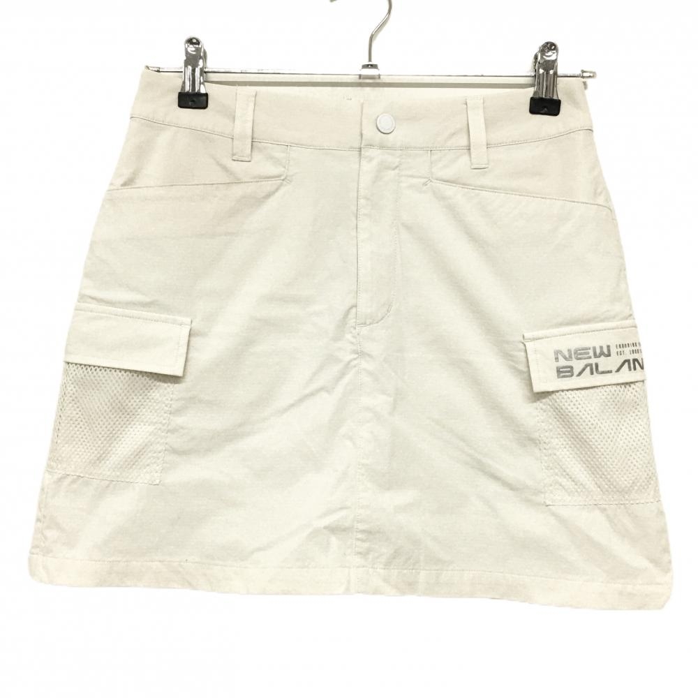 ニューバランスゴルフ ナイロンカーゴスカート アイボリー系 ストレッチ 裏地付 レディース 00(XS) ゴルフウェア New Balance