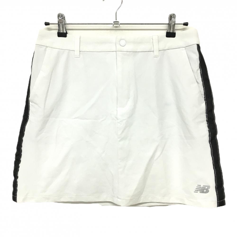 ニューバランスゴルフ スカート 白×黒 サイドライン ストレッチ  レディース 3(XL) ゴルフウェア 2024年モデル New Balance