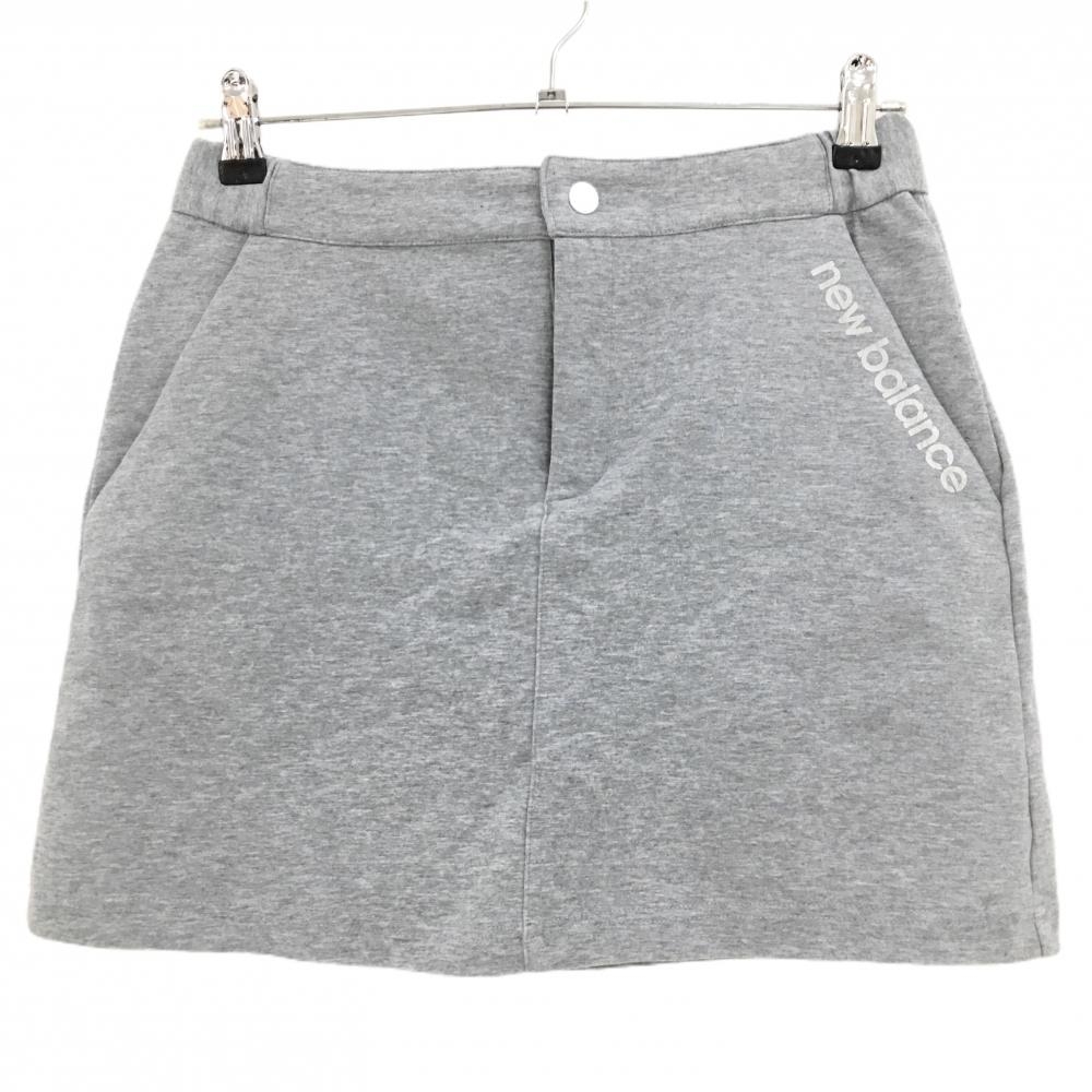 【美品】ニューバランスゴルフ スカート グレー ポケット口ロゴ レディース 1(M) ゴルフウェア New Balance