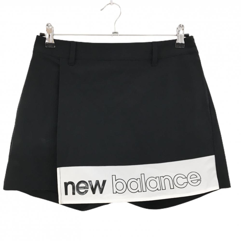 ニューバランスゴルフ キュロットスカート 黒×白 ロゴプリント  レディース 1(M) ゴルフウェア New Balance