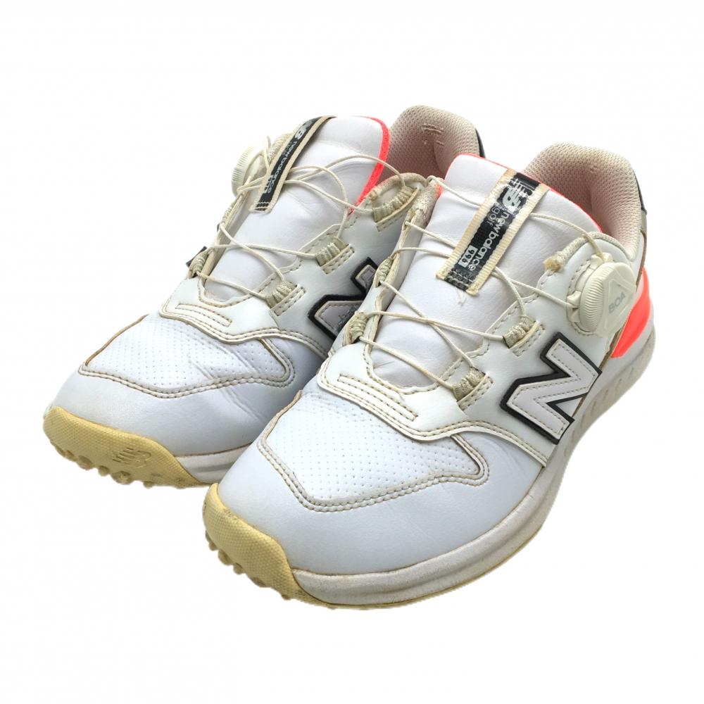 【美品】ニューバランス ゴルフシューズ 白 WGBS996X スパイクレス ダイヤル式 BOA  レディース 23.0 ゴルフウェア New Balance