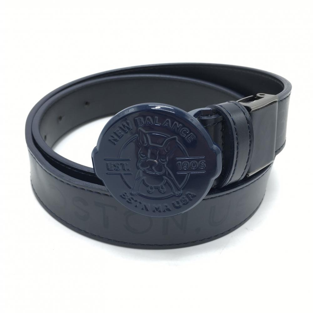 【美品】ニューバランスゴルフ トップ式ベルト ネイビー ボストンテリア レディース  ゴルフウェア New Balance